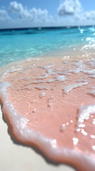 Fototapeta premium Pink sand beach wash