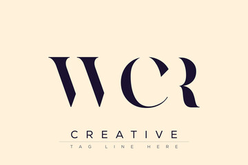 Obraz premium WCR abstract letter logo design. This logo is designed by three abstract letters.