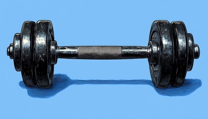 Fototapeta premium A meticulously detailed illustration of a weightlifting barbell.