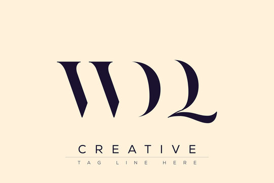 WDQ abstract letter logo design. This logo is designed by three abstract letters.