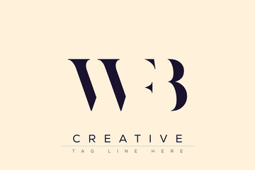 WFB abstract letter logo design. This logo is designed by three abstract letters.
