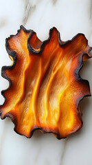 Fototapeta premium A sculpted, flamed, orange-gold, decorative dish