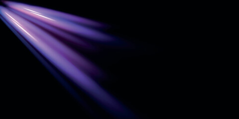 Neon stripes in the form of drill, turns and swirl. Illustration of high speed concept. Image of speed motion on the road. Abstract background in blue and purple neon glow colors.