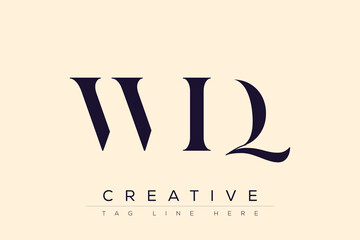 WIQ abstract letter logo design. This logo is designed by three abstract letters.