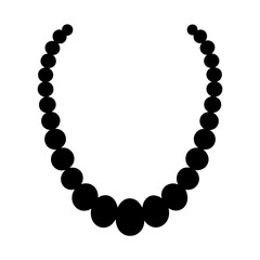 Obraz premium Wood Bead Necklace silhouette vector