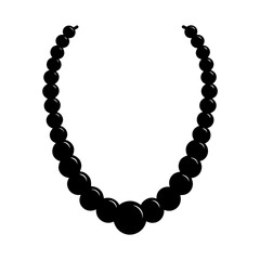 Obraz premium Wood Bead Necklace silhouette vector