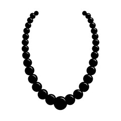 Obraz premium Wood Bead Necklace silhouette vector