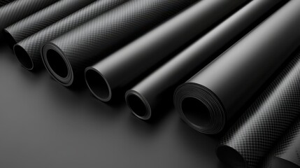 Fototapeta premium Intricate carbon fiber texture, a closeup view of strength and lightweight design
