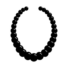 Obraz premium Wood Bead Necklace silhouette vector