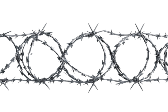 a barbed wire with several circles