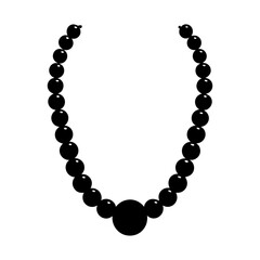 Obraz premium Wood Bead Necklace silhouette vector