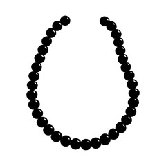 Obraz premium Wood Bead Necklace silhouette vector