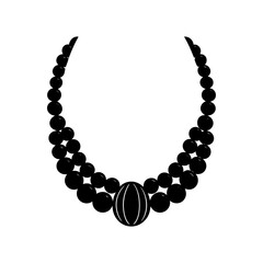 Obraz premium Wood Bead Necklace silhouette vector