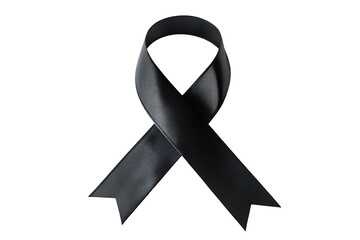 a black ribbon on a white background