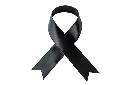 a black ribbon on a white background