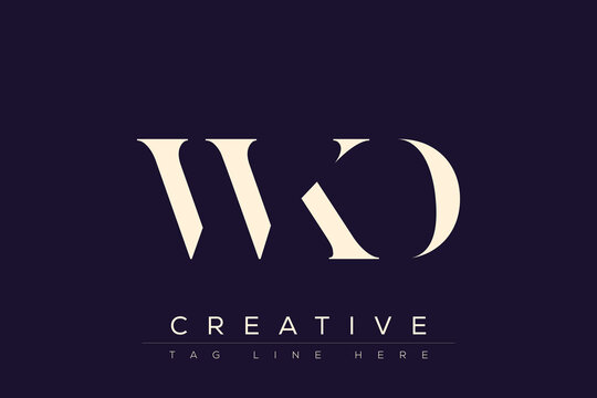 WKD abstract letter logo design. This logo is designed by three abstract letters.