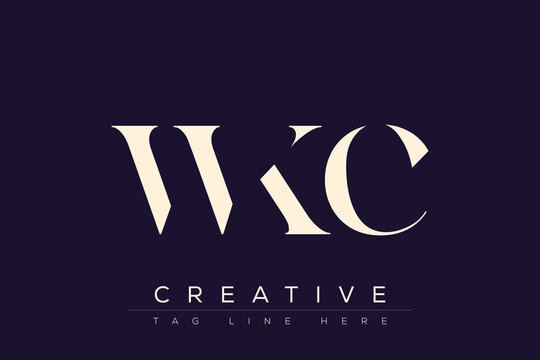 WKC abstract letter logo design. This logo is designed by three abstract letters.