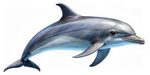 Digital Painting of a Dolphin Leaping, Digital Art, Dolphin, Marine Life, Ocean