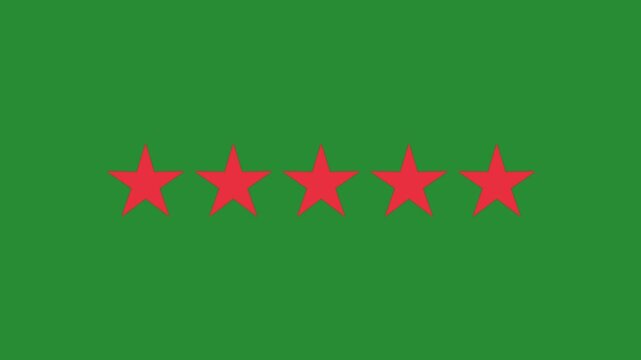 Symbolic Success Templates for Web  and App, star rating concept  animation on  green background.Client Opinion  and Product Rank Toolkit  animation on green background.