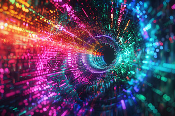Fototapeta premium Abstract Tunnel of Colorful Lights