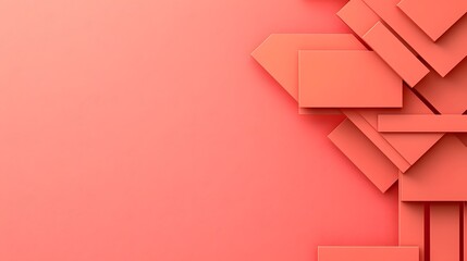 Minimalist Coral Pink Geometric Grid