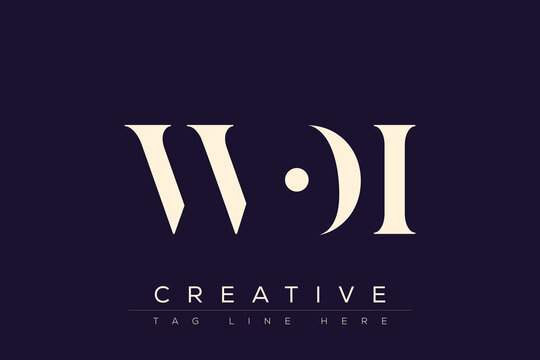 WOI abstract letter logo design. This logo is designed by three abstract letters.