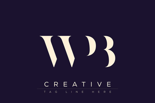 WPB abstract letter logo design. This logo is designed by three abstract letters.