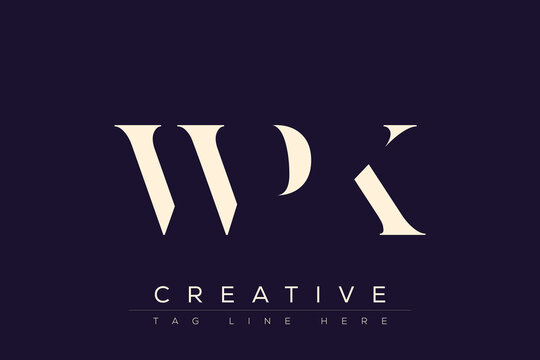 WPK abstract letter logo design. This logo is designed by three abstract letters.