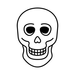 Fototapeta premium Skeleton Waving Vector on White Background Fun Spooky Halloween Clipart