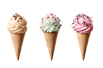 a group of ice cream cones