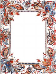 Elegant floral frame photo with detailed hand painted watercolor style elements suitable for design