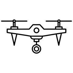 Quadcopter Drone Icon Line Art Graphic Design
