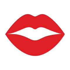 red lips isolated on white background