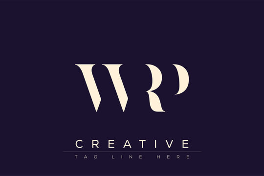 WRP abstract letter logo design. This logo is designed by three abstract letters.