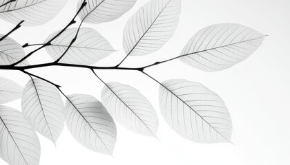 Elegant leaves in grayscale