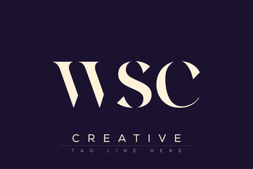 WSC abstract letter logo design. This logo is designed by three abstract letters. © Mahamud
