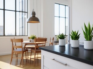 Modern kitchen interior with window kitchen house
