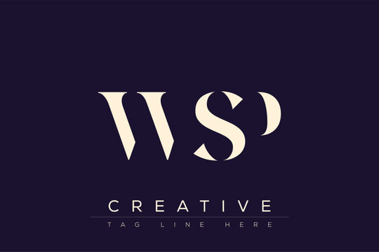 WSP abstract letter logo design. This logo is designed by three abstract letters.