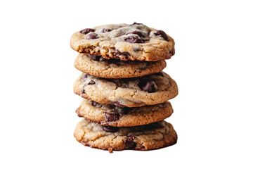 a stack of chocolate chip cookies