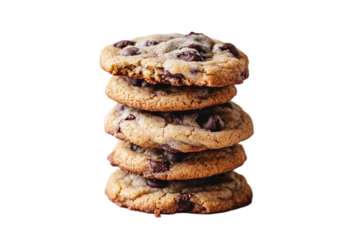 a stack of chocolate chip cookies