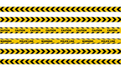 Caution tape warning vector illustration with yellow and black hazard stripes. Ideal for safety signage, construction zones, restricted areas, or alert graphics in Graphic Design and editorial design.