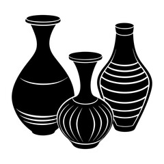 Vases silhouette vector