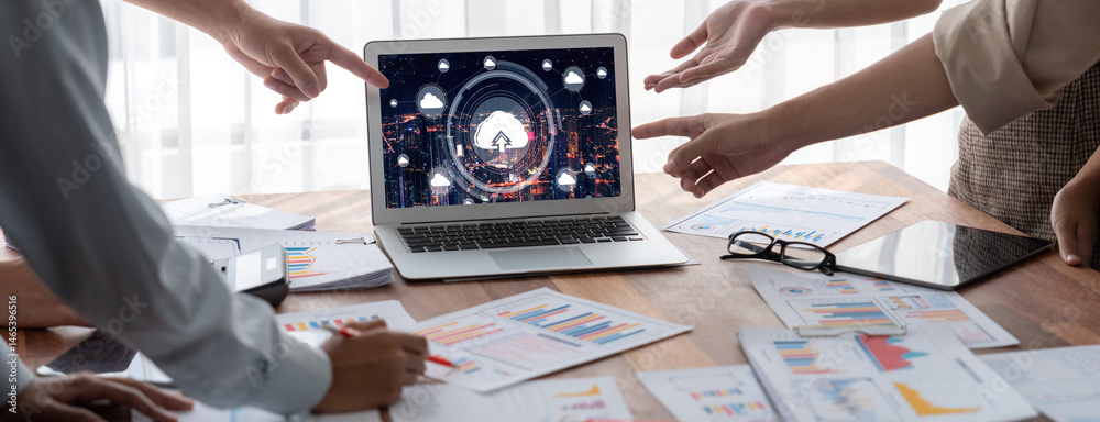 Poster Cloud computing software for brisk remote work and personal data storage