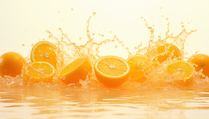 orange and water splash
