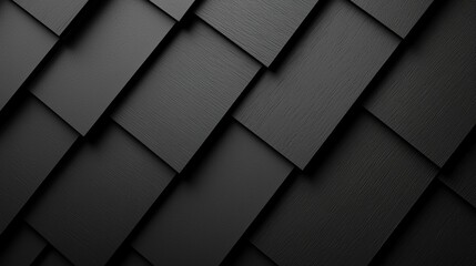 Dark textured tiles forming a modern wall design with unique patterns and matte finish