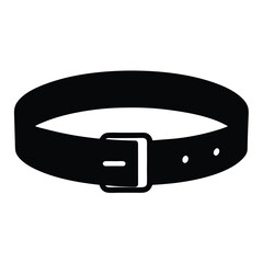 Elegant black leather belt with buckle, a fashion accessory for apparel