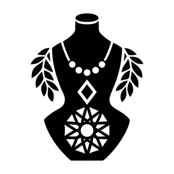 black jewelry bust with necklace clip art preview