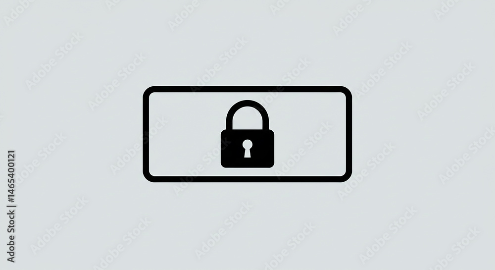 Poster padlock icon symbolizing security and data protection in digital world