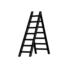 ladder leaning on nothing  isolated  on white back.svg