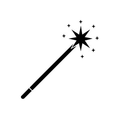 magic wand with sparkles on white background  .svg